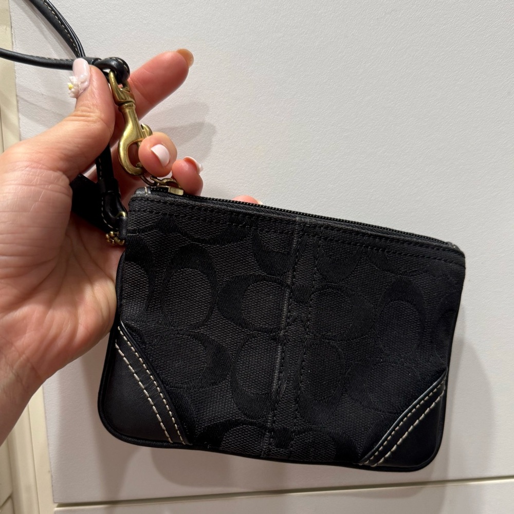 Coach Wristlet Black Iconic C Logo